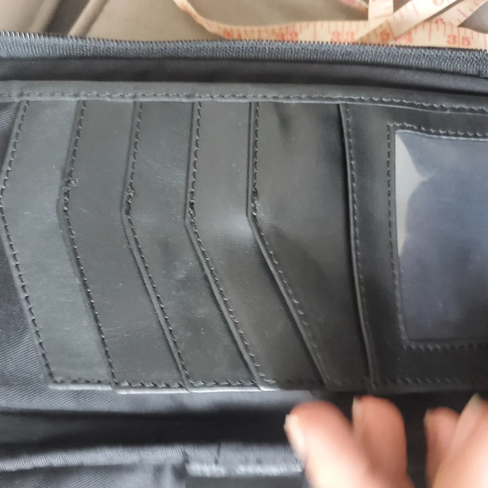 L.L. Bean Vintage Black Leather Planer, Wallet Organizer Bag Mens